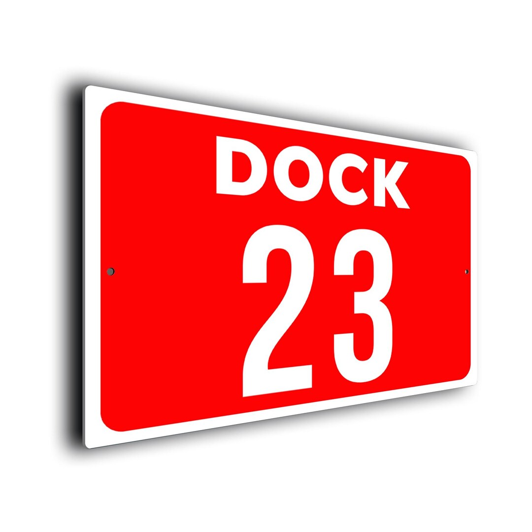 Custom Red Dock Number Sign: Weatherproof Loading Bay Plaque - Etsy