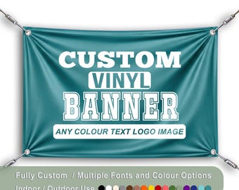 Custom Vinyl Banner, Personalized Business Event Sign with Logo, Indoor Outdoor