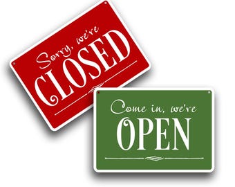 Double-Sided Open Closed Sign: Eco-Friendly Shop Sign