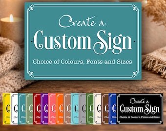 Custom Metal Sign, Personalised Architectural Aluminum Composite Plaque, Add Any Text, Color, Font Images