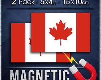 Canada Flag Car Magnet 2 Pack, Weatherproof Magnetic Vehicle Signs for Cars Vans