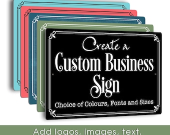 Create a Custom Business Sign, Weatherproof Personalized Shop Office Café Plaque, Multiple Options Available