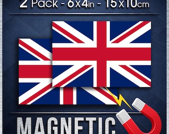 Union Jack Car Magnet Pair, Weatherproof British Vehicle Signs for Cars Vans Trucks