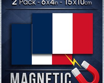France Flag Car Magnet 2 Pack, Weatherproof Magnetic Vehicle Signs for Cars Vans