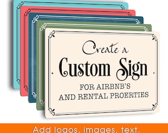 Create a Custom Sign for Airbnb or Rental Property, Personalised Any Text or Images