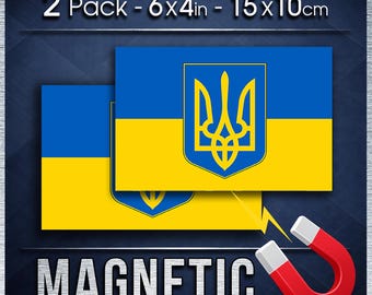 Ukraine Flag Car Magnet Pair, Weatherproof Vehicle Signs for Peace and Support