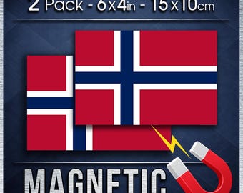 Norway Flag Car Magnet Pair, Weatherproof Norwegian Vehicle Signs for Cars Vans Trucks