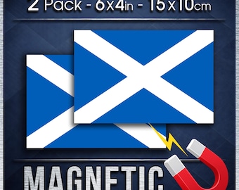 Scotland Flag Car Magnet Pair, Weatherproof Scottish Vehicle Signs for Cars Vans Trucks