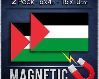 Palestine Flag Car Magnet Pair, Weatherproof Vehicle Signs for Peace and Support