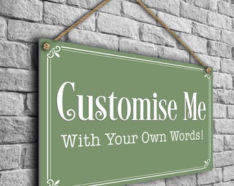 Custom Hanging Sign, Personalized Outdoor Aluminum Plaque, Weatherproof Wall Decor Custom Text