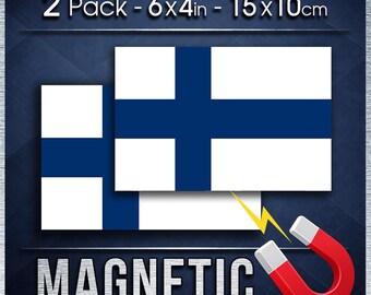 Finland Flag Car Magnet Pair, Weatherproof Finnish Vehicle Signs for Cars Vans Trucks