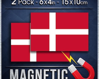 Denmark Flag Car Magnet Pair, Weatherproof Danish Vehicle Signs for Cars Vans Trucks