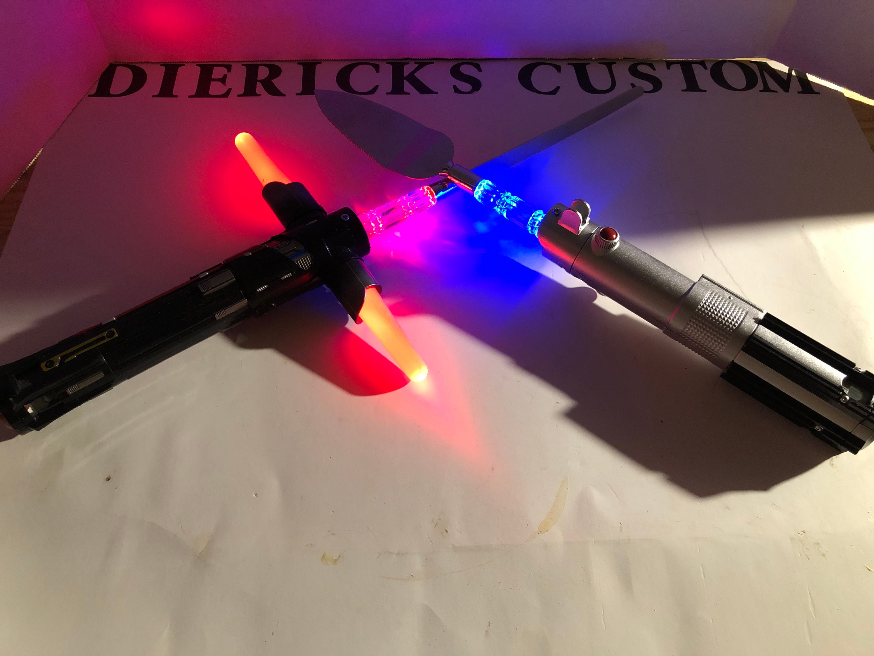 Lightsaber wedding cake knife and spatula