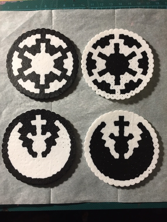 Star Wars  jedi and empire melty beads drink coasters