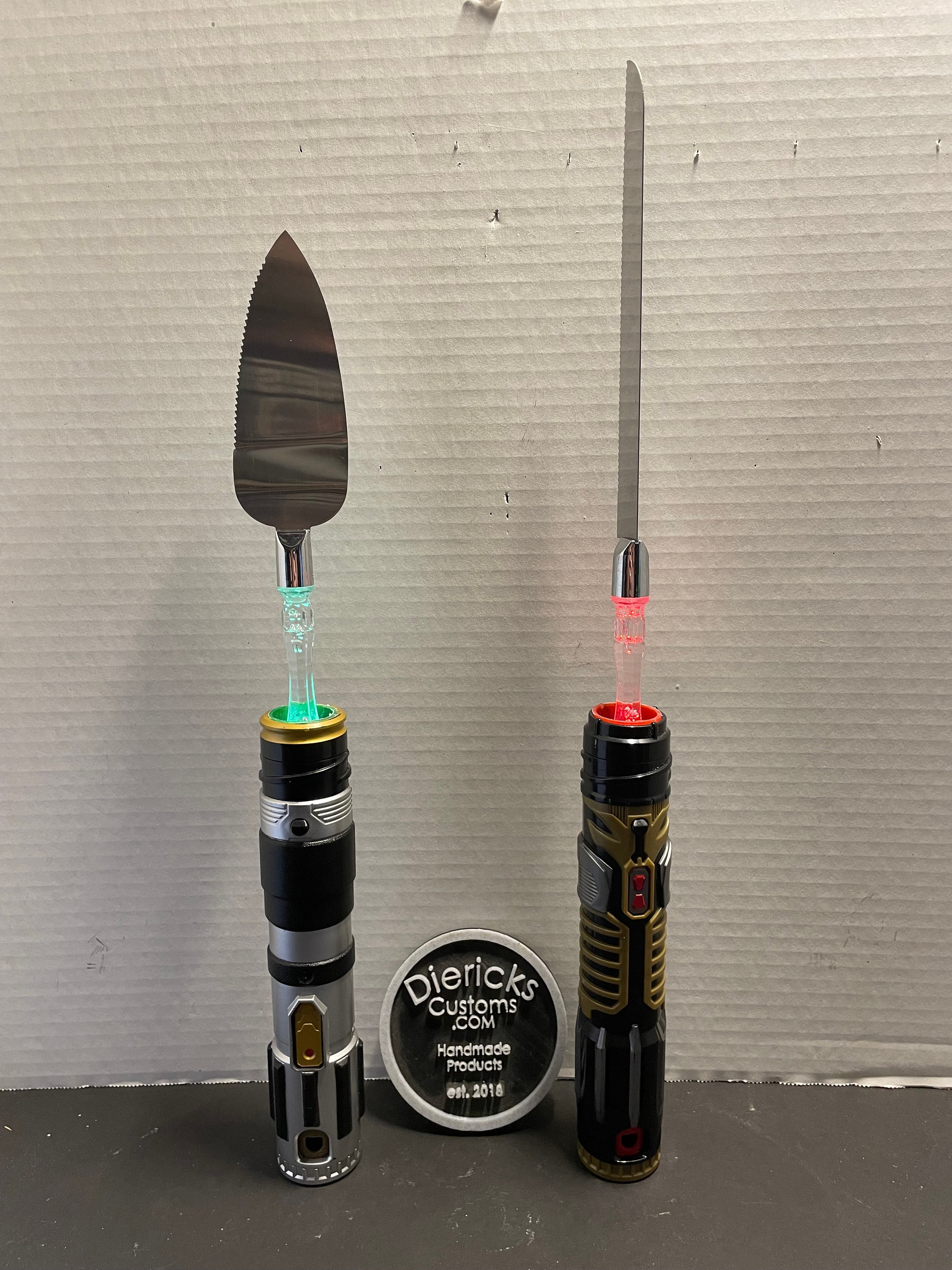 Litesaber wedding cake knife and spatula
