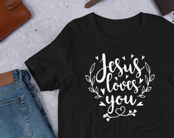 Jesús te ama Christian Unisex Camiseta