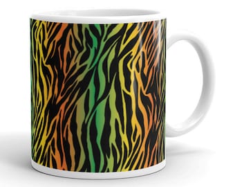 Zebra Gift - Zebra Coffee Mug - Rainbow Zebra Print - Safari Animal Gift