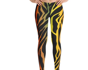 Leggins de impresión de cebra / Leggings de pantalones de yoga / Leggings de impresión animal colorido