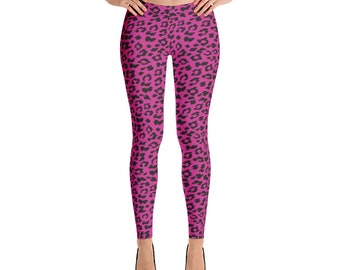 Leggings Avec Imprimé Léopard - Pantalon de yoga tout au long du sport - Imprimé peau animale - Sports Yoga Leggings - Pink Leopard Print Leggings