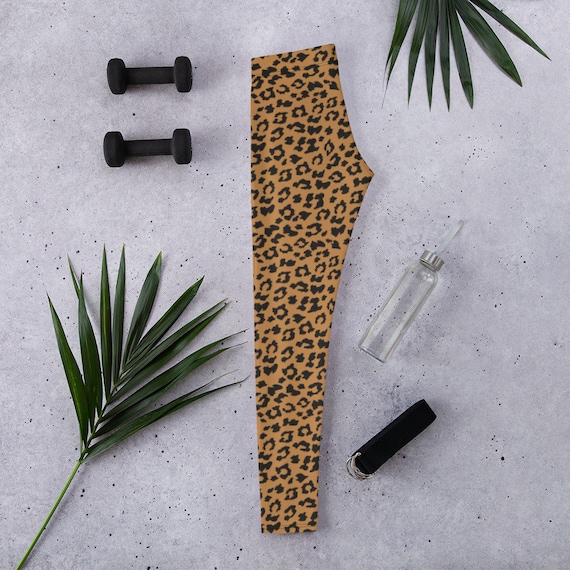 Leggings With Leopard Print All Over Grey Yoga Pants Animal Skin Print  Sports Yoga Leggings Salmon Leopard Print Leggings 