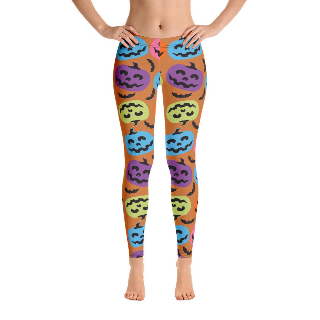 Halloween Pumpkin Leggings, Sports and Yoga Leggings, Halloween