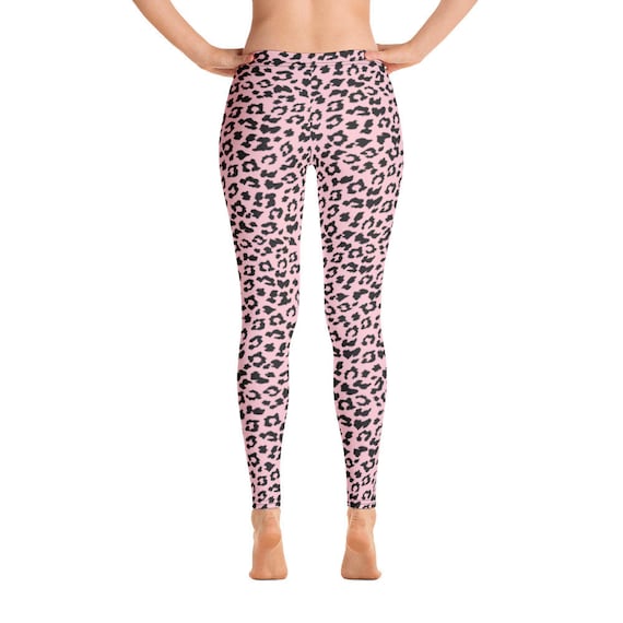 Leggings With Leopard Print All Over Grey Yoga Pants Animal Skin