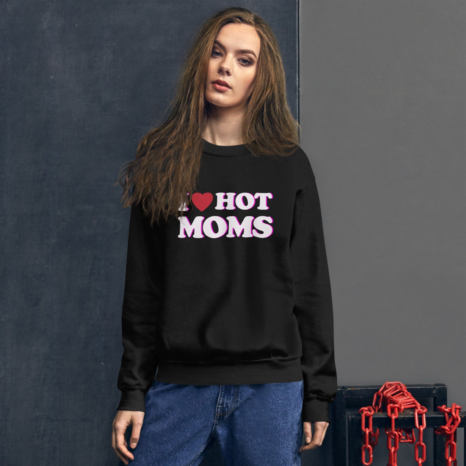 I Love Hot Moms Funny Red Heart Love Moms I Love Hot Moms - Etsy
