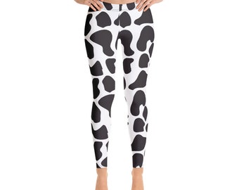 Giraffe Black And White Yoga Leggings, African Animals Leggings, Endangered Adult Exotic Animals Leggings, Safari Women Leggings