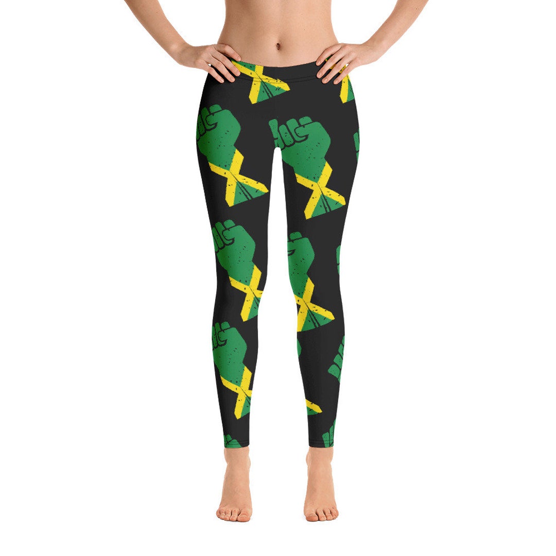 Black Lives Matter Jamaica Leggings, BLM Civil Rights Leggings, Black