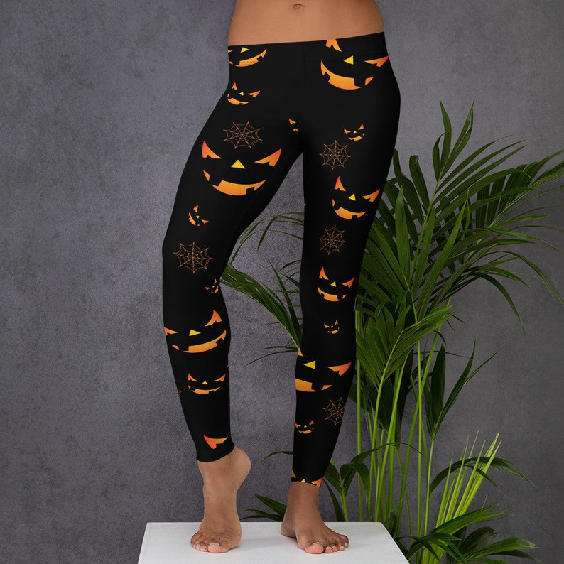 Halloween Jackolantern Leggings Spider  Leggings Sports Etsy