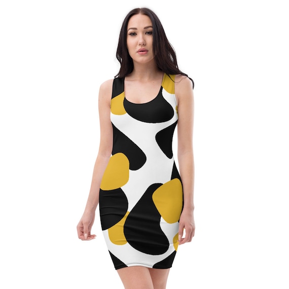Giraffe Print Dress, Evening Dress, Yellow Black White Casual Dress, Sew  Dresses, Party Dress, Sublimation Cut, Tank Dress, Dress Collection - Etsy