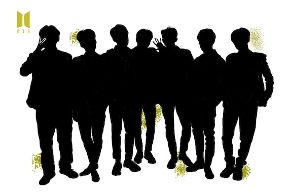 BTS 방탄소년단 Black Silhouette Poster | Etsy