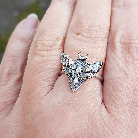 Sterling Silver Death/'s Head Moth Signet by Kingdom