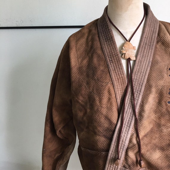 Vintage Ainu Japanese Wooden Bolo Tie - image 4