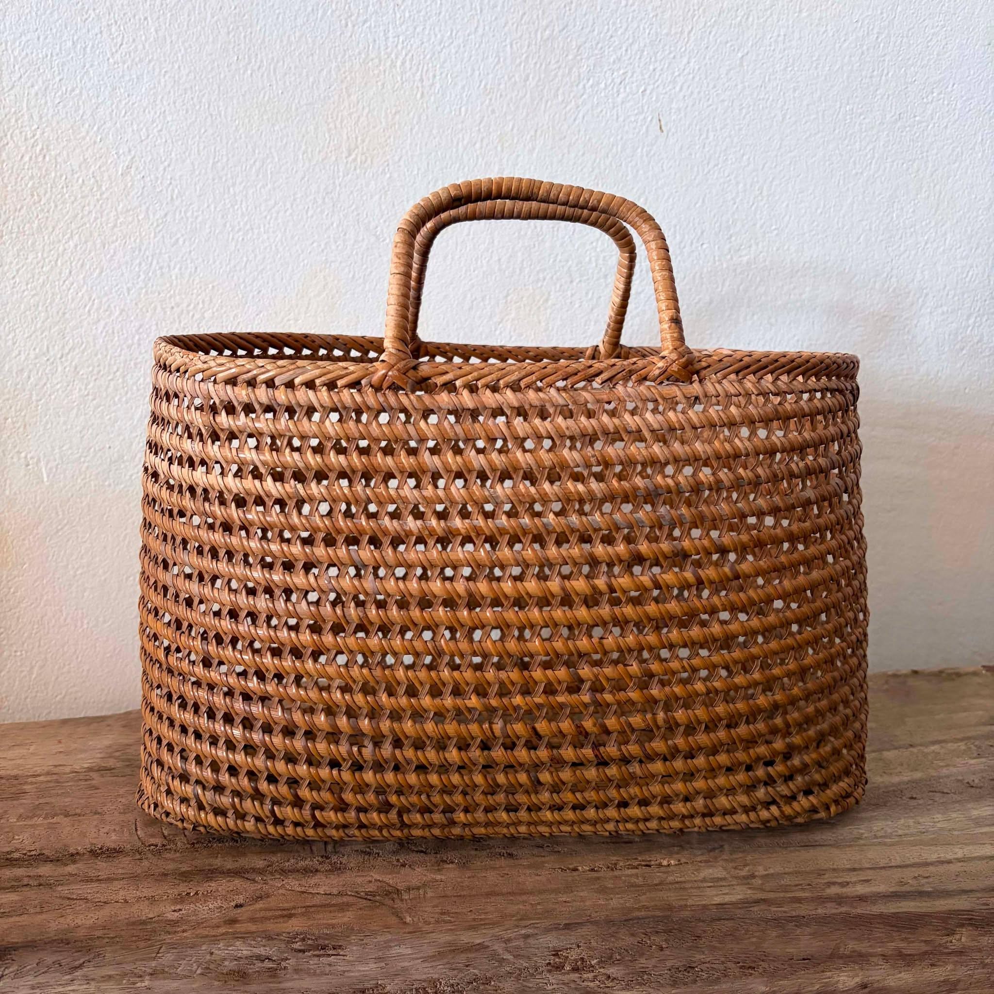 Japanese Bamboo Basket Bag - Etsy