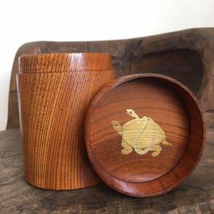Japanese Wooden Tea caddy Natural Wood