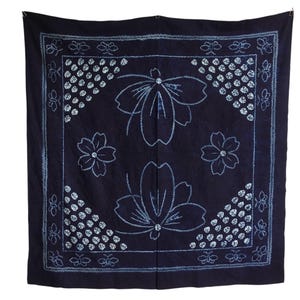 vintage Japanese Indigo Shibori Fabric cotton