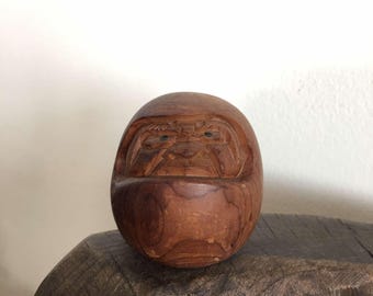 ヴィンテージの伝統的な木製だるま彫刻日本美術 - Etsy 日本