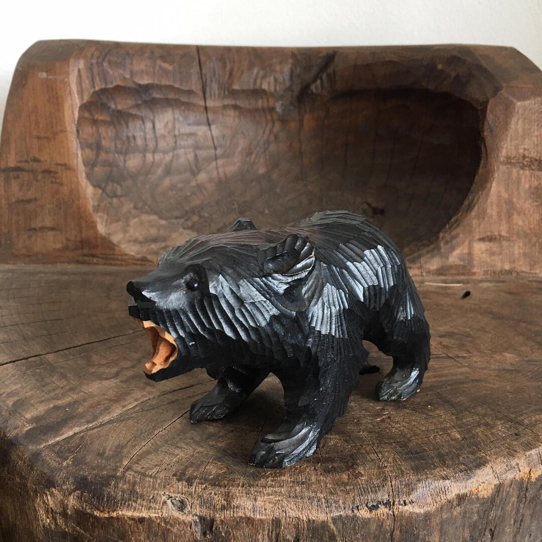 Vintage 1980s Japanese Ainu Bear Wood Carving - Etsy