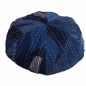 Sombrero de boina de tela japonesa Boro Patchwork