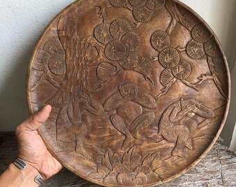 【昭和レトロ/1970年代物】木製 額縁入り九谷焼 手描き 日本伝統工芸オシドリ Japanese Vintage Art Hand-carved Wooden Wood - Etsy