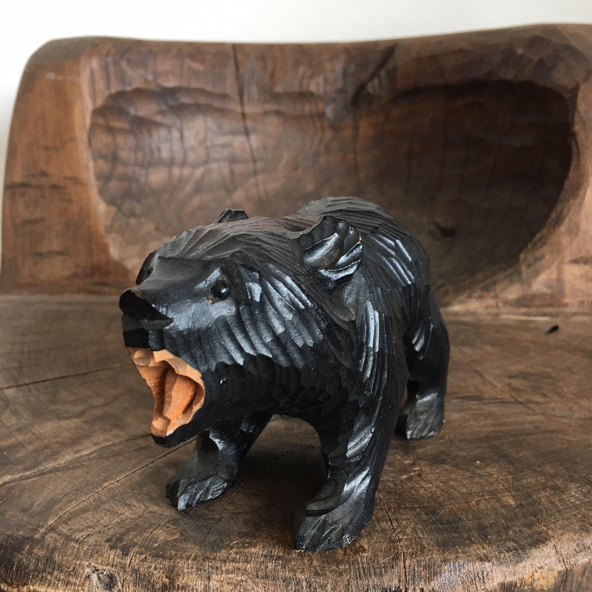 Vintage 1980s Japanese Ainu Bear Wood Carving - Etsy