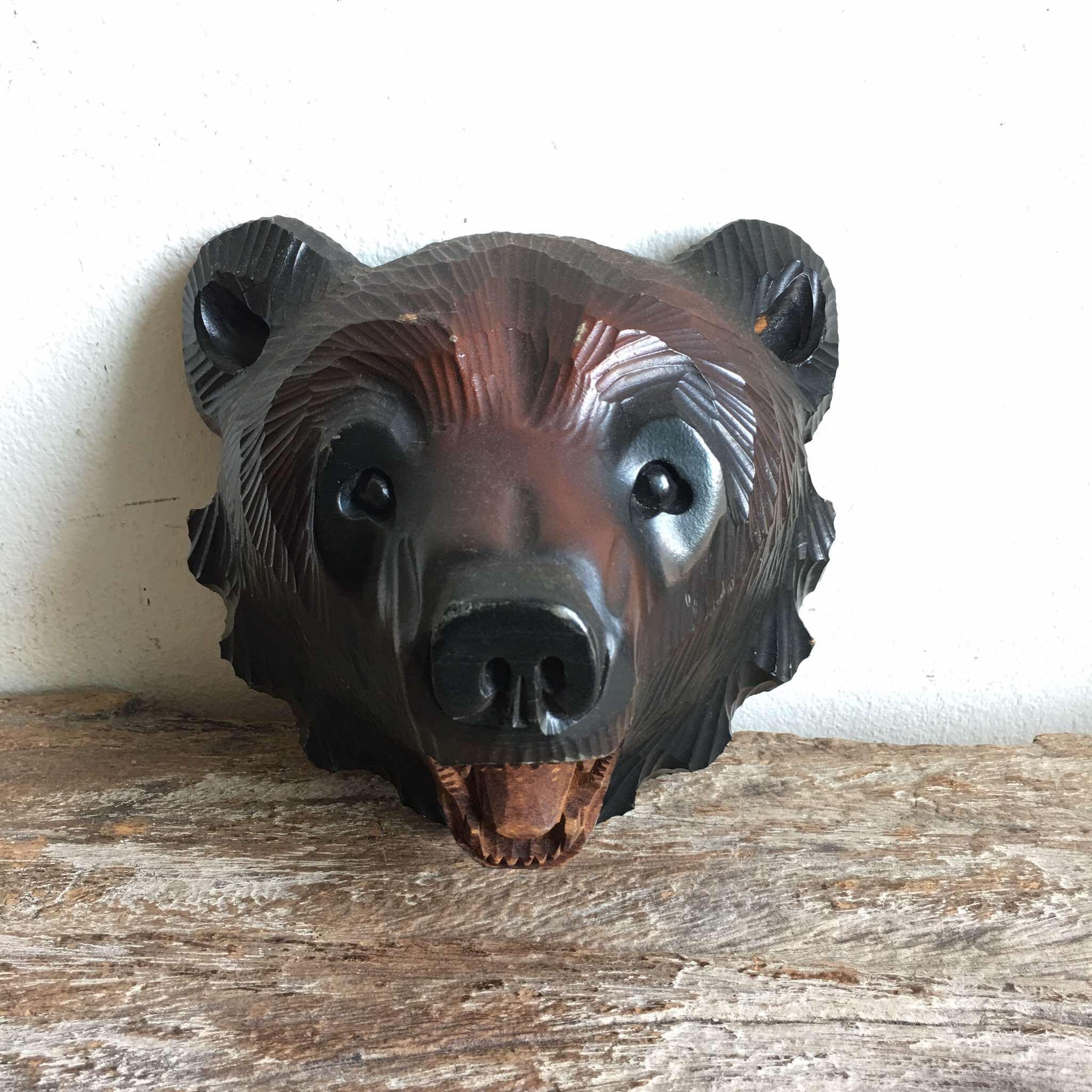 1970 年代のヴィンテージ アイヌ クマの木彫り - Etsy 日本