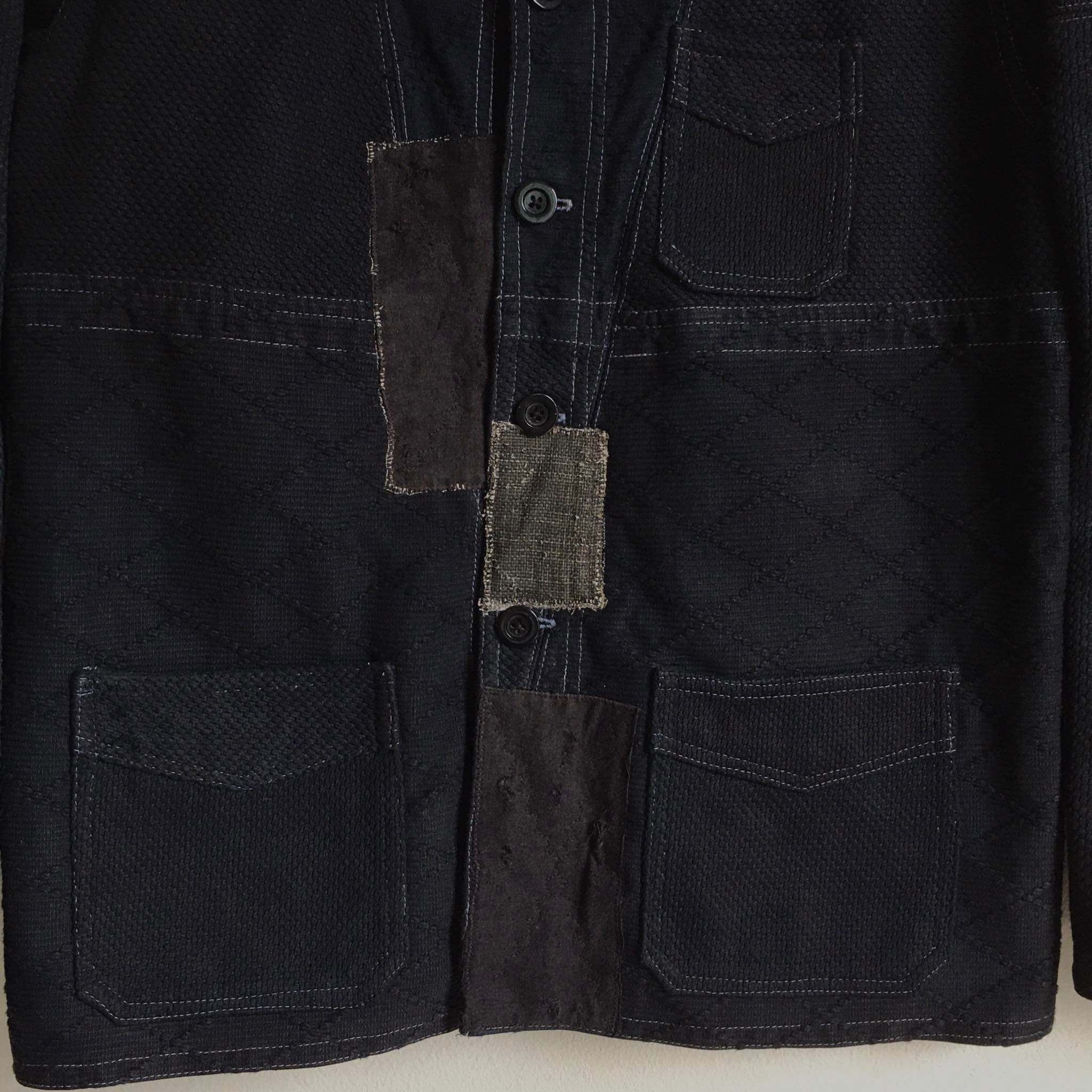Remake Kendo Black Sashiko Patchwork French Workwear Jacket - Etsy