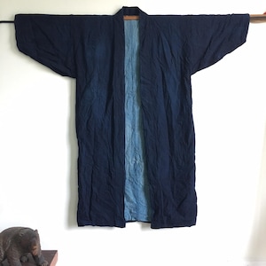Vintage Japanese indigo dyed Kimono Boro jacket