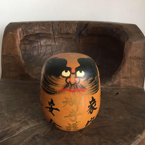 1960 Japanese Vintage DARUMA Doll Wood - Etsy