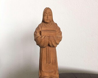 木製彫刻 日本の風景　テーブル　ガラス付　最終値下げ 日本の彫刻が施された木製欄間、風景彫刻、壁装飾家具（72.4インチ/184
