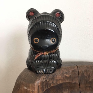 Vintage Japanese Bear Coin Bank