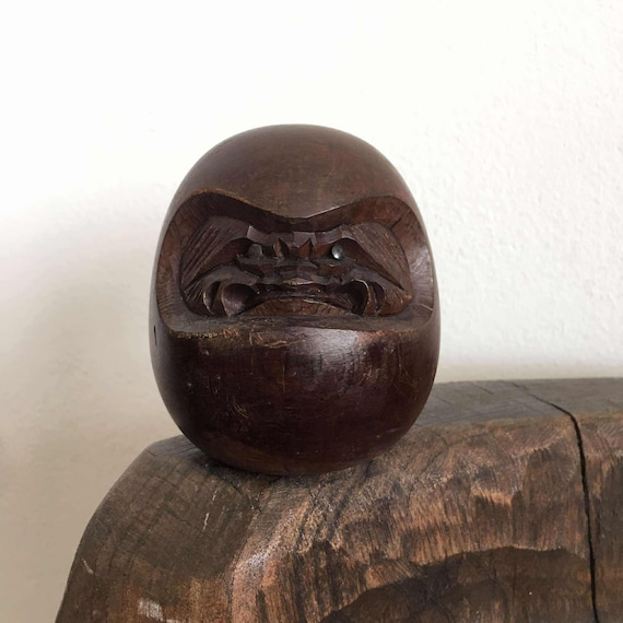 Japanese Vintage DARUMA Doll Wood - Etsy