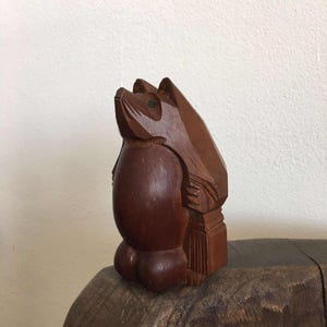 Vintage 1960s TANUKI Japanese wood carving